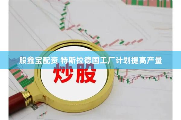 股鑫宝配资 特斯拉德国工厂计划提高产量